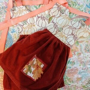 Autumn Leaves Kitchen Towel Set - Red and Orange